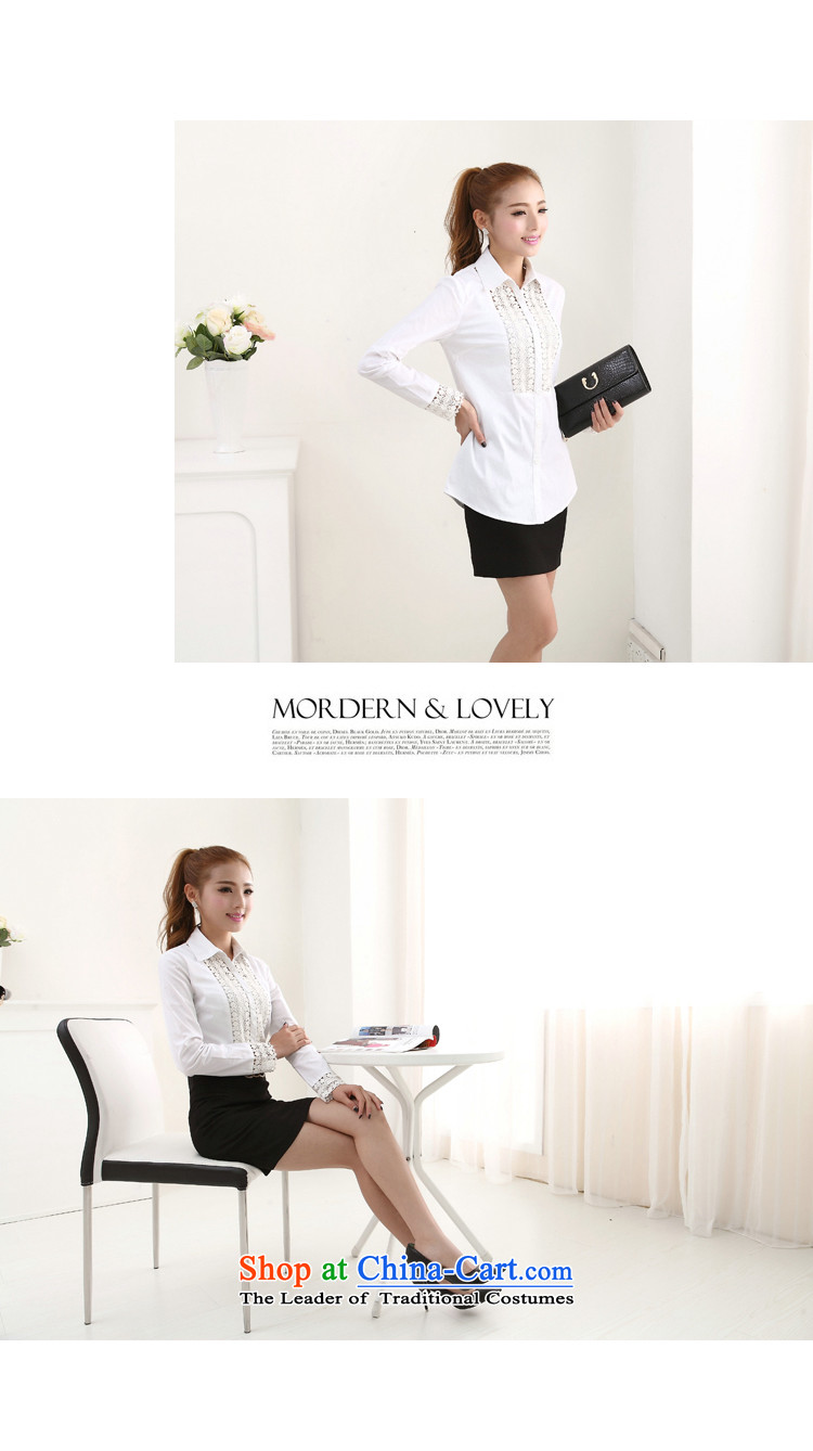 Jade Spring 2015 9Yi New Korean women's extra-thick mm loose white shirts in long sleeves shirt intensify lace white shirt L picture, prices, brand platters! The elections are supplied in the national character of distribution, so action, buy now enjoy more preferential! As soon as possible.