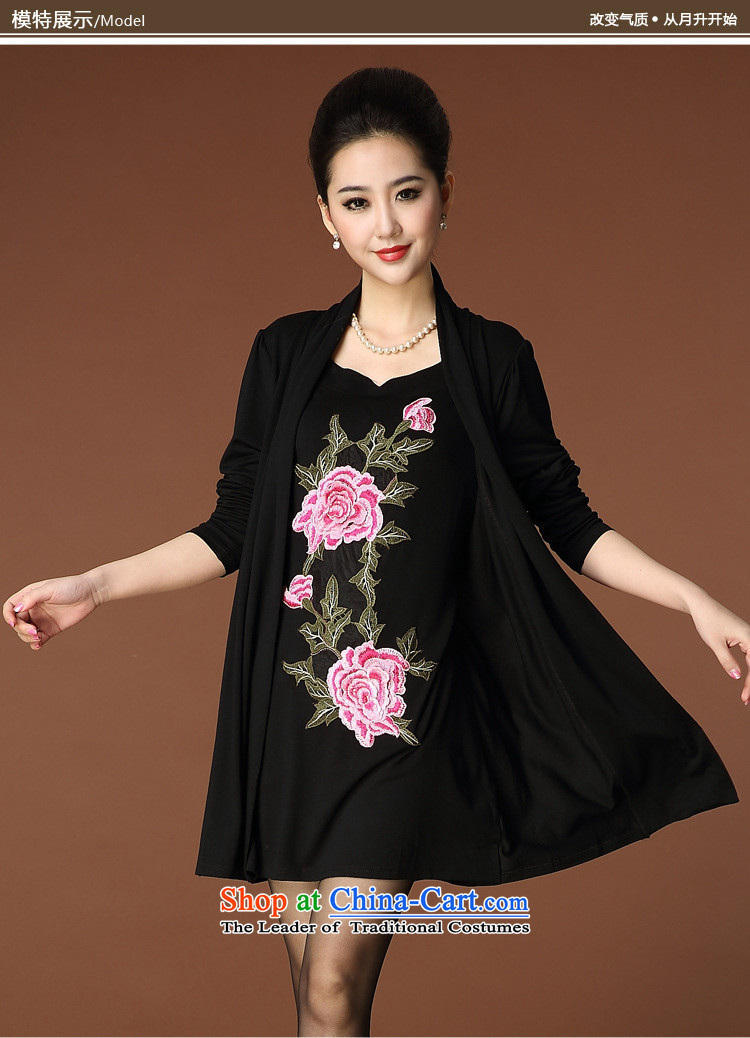 Schui shi 2015 autumn and winter in the extra-large older high-end temperament Liberal Women Mudan embroidery kit and a long-sleeved leave two pieces of knitted cotton banquet antique dresses black XXL picture, prices, brand platters! The elections are supplied in the national character of distribution, so action, buy now enjoy more preferential! As soon as possible.