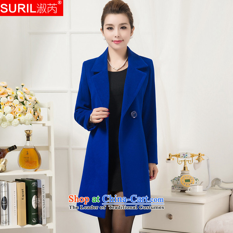Mrs and non-cashmere overcoat female woolen coat female gross?? coats female female coats winter 2015 new gross? long coats butted blue 901 M