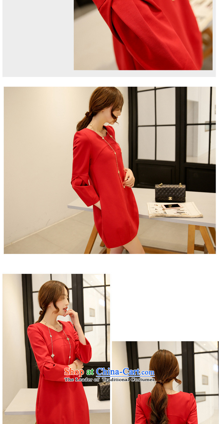 In accordance with the perfect spring 2015 new fat mm larger female Korean round-neck collar stereo stitching large red relaxd dress Y2039 red XXL picture, prices, brand platters! The elections are supplied in the national character of distribution, so action, buy now enjoy more preferential! As soon as possible.