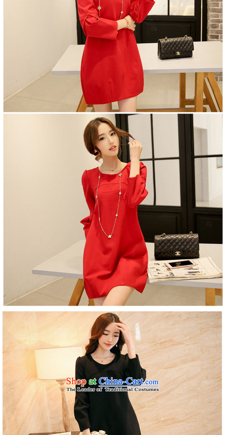 In accordance with the perfect spring 2015 new fat mm larger female Korean round-neck collar stereo stitching large red relaxd dress Y2039 red XXL picture, prices, brand platters! The elections are supplied in the national character of distribution, so action, buy now enjoy more preferential! As soon as possible.
