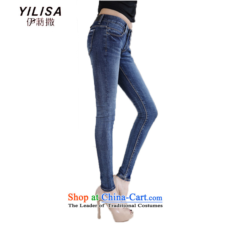 Large YILISA Women 2015 Fall/Winter Collections Korean version of large code cowboy thick MM stretch of Sau San jeans leisure jeans sub H2151 conventional 38, Elizabeth YILISA (sub-) , , , shopping on the Internet