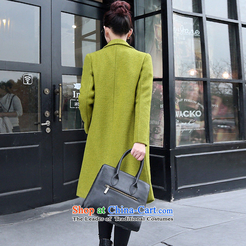 Mrs and gross? coats female woolen coat female non-cashmere overcoat female 2015 new winter Korean long in Sau San Green M, Mrs and (SURIL) , , , shopping on the Internet