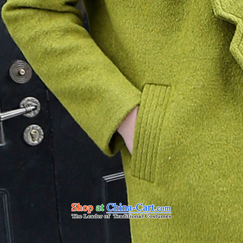 Mrs and gross? coats female woolen coat female non-cashmere overcoat female 2015 new winter Korean long in Sau San Green M, Mrs and (SURIL) , , , shopping on the Internet