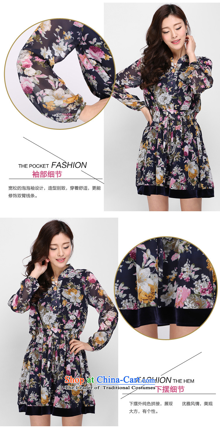 Luo Shani flower code women 200 catties thick sister summer new foutune graphics print thin chiffon dresses 0002 pattern , the price and the picture 3XL brand platters! The elections are supplied in the national character of distribution, so action, buy now enjoy more preferential! As soon as possible.
