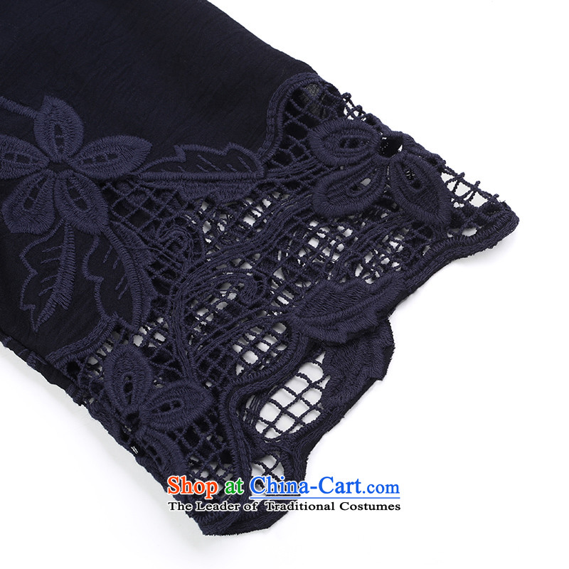 The former Yugoslavia Migdal Code women 2015 Summer new stylish Korean mm thick embroidery in his shirt-sleeves black 5XL, 952012229 Yugoslavia Mak , , , shopping on the Internet