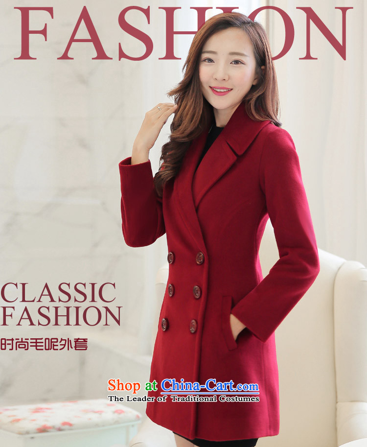 , Julia Yan 2015 Fall/Winter Collections new Korean citizenry Sau San Mao? coats that long thin coat jacket video? female 9619 wine red M picture, prices, brand platters! The elections are supplied in the national character of distribution, so action, buy now enjoy more preferential! As soon as possible.