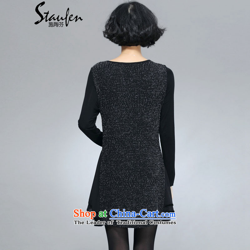 Stauffen spring 2015 the new Korean version of large numbers of black flashing Boobie dresses 8096 Black 3XL/145-160 catty, Stauffen (STAUFEN) , , , shopping on the Internet