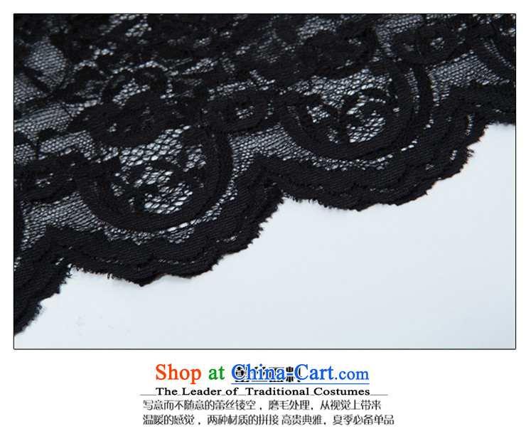 Night Dyeing Yi Chun New Europe and the 2015 large female lace leave in two long-sleeved T-shirt 7 female black 5XL(170-185 catty) Picture, prices, brand platters! The elections are supplied in the national character of distribution, so action, buy now enjoy more preferential! As soon as possible.