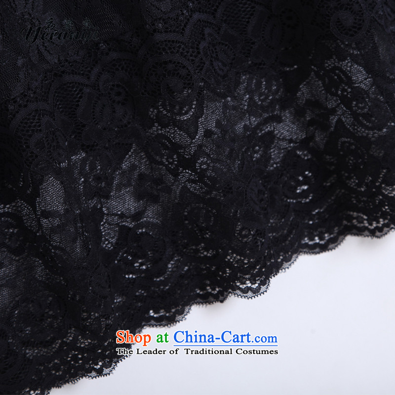 Night Dyeing Yi Chun New Europe and the 2015 large female lace leave in two long-sleeved T-shirt 7 female black night), the burden of dye 5XL(170-185 Yi (yeranyi) , , , shopping on the Internet