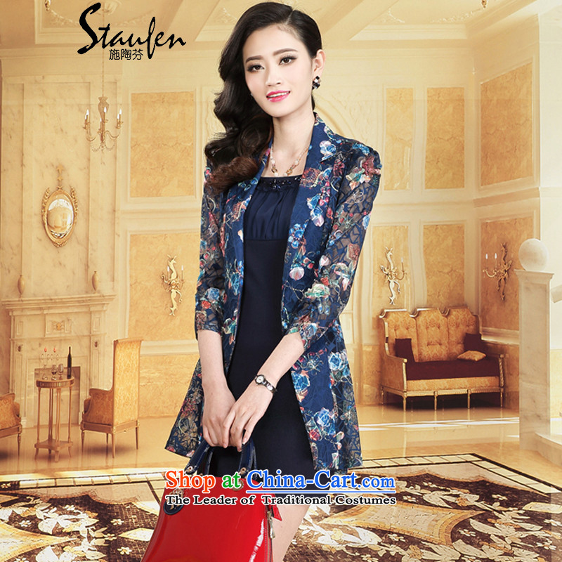 Stauffen autumn 2015 NEW OL temperament elegant large long-sleeved blouses and dresses 8099 blue sleeve XL, Stauffen (STAUFEN) , , , shopping on the Internet