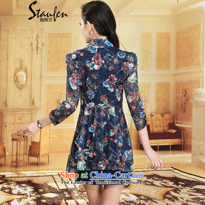 Stauffen autumn 2015 NEW OL temperament elegant large long-sleeved blouses and dresses 8099 blue sleeve XL, Stauffen (STAUFEN) , , , shopping on the Internet
