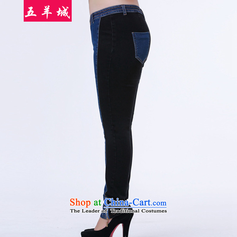 Five Rams City thick girls' Graphics thin, replace larger trousers autumn children younger sister leisure stitching thick jeans pants 509 Sau San Castor pencil blue 4XL 165 recommendations, Five Rams City shopping on the Internet has been pressed.