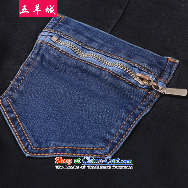 Five Rams City thick girls' Graphics thin, replace larger trousers autumn children younger sister leisure stitching thick jeans pants 509 Sau San Castor pencil blue 4XL 165 recommendations, Five Rams City shopping on the Internet has been pressed.