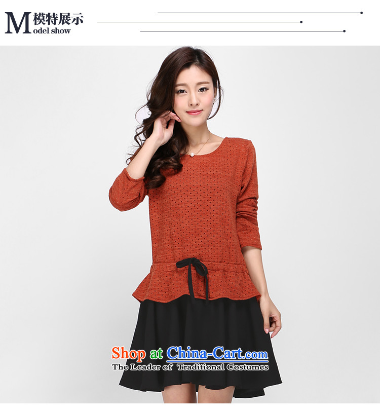 Luo Shani flower code women mm2015 thick with the new Korean autumn version long-sleeved sweater knit video thin dresses 0004 which corresponds to the orange 5XL( spring new products-hye) Picture, prices, brand platters! The elections are supplied in the national character of distribution, so action, buy now enjoy more preferential! As soon as possible.