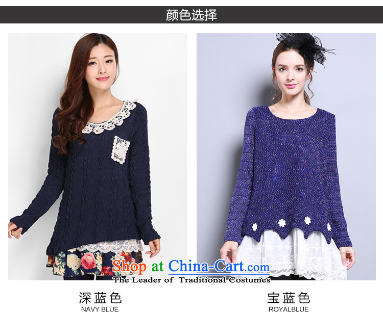 Luo Shani flower code women for winter dresses to xl Korean people video thin, thick sweater thick mm long TEE 76-7814 E.Elimination of dark blue 4XL( recommendations about 160 wear) Picture, prices, brand platters! The elections are supplied in the national character of distribution, so action, buy now enjoy more preferential! As soon as possible.