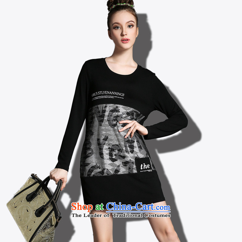 Replace, Hin thick zhuangting ting thin 2015 autumn large new women's high-end to increase expertise western sister dresses 1825 Black XXL, boxed-ting (zhuangting) , , , shopping on the Internet