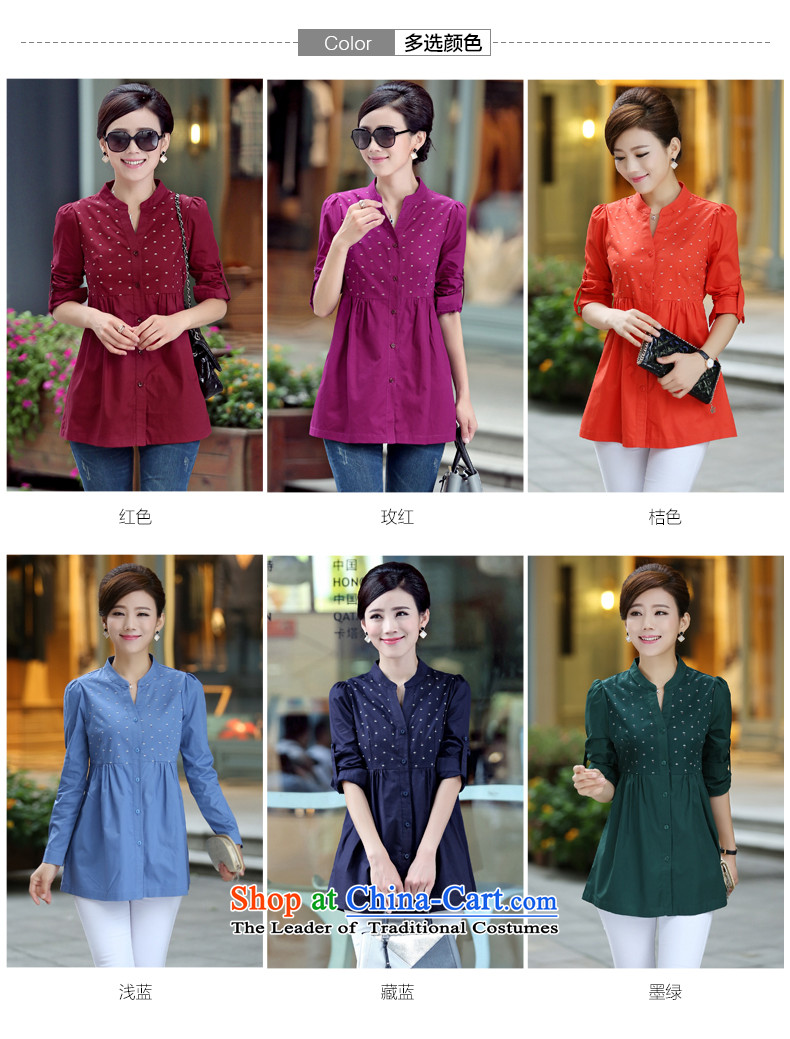 Connie Doi 2015 Autumn on large women to increase load autumn shirt  y6001 shirts blue 3XL picture, prices, brand platters! The elections are supplied in the national character of distribution, so action, buy now enjoy more preferential! As soon as possible.