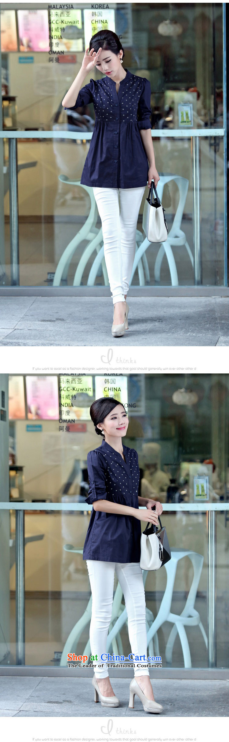 Connie Doi 2015 Autumn on large women to increase load autumn shirt  y6001 shirts blue 3XL picture, prices, brand platters! The elections are supplied in the national character of distribution, so action, buy now enjoy more preferential! As soon as possible.