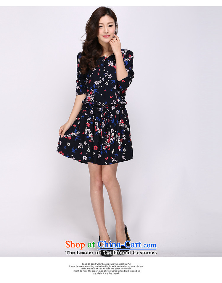 Luo Shani Flower Code women's dresses chiffon thick sister Summer 2015 Stamp graphics thin, skirts 1121 6XL( pattern new product return $10 toll) Picture, prices, brand platters! The elections are supplied in the national character of distribution, so action, buy now enjoy more preferential! As soon as possible.