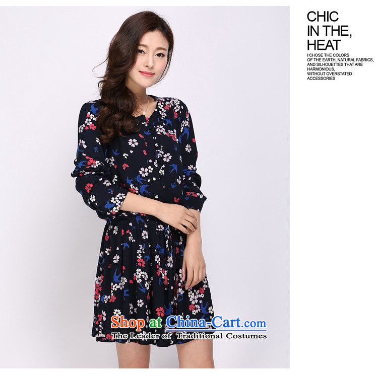 Luo Shani Flower Code women's dresses chiffon thick sister Summer 2015 Stamp graphics thin, skirts 1121 6XL( pattern new product return $10 toll) Picture, prices, brand platters! The elections are supplied in the national character of distribution, so action, buy now enjoy more preferential! As soon as possible.