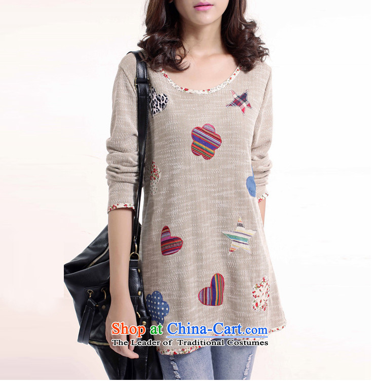 The 2015 autumn love in the new version of Korea to increase women's code thick solid fat shirt leisure mm, Hin thin cotton linen, long-sleeved T-shirt apricot XXXL 140-155 picture, prices, brand platters! The elections are supplied in the national character of distribution, so action, buy now enjoy more preferential! As soon as possible.
