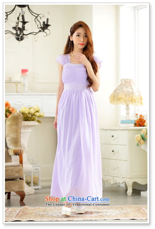 C.o.d. Package Mail xl stylish long skirt 2015 new summer staple pearl dress dresses pure color chiffon elegance gentlewoman large skirt around 125-145 purple XL catty picture, prices, brand platters! The elections are supplied in the national character of distribution, so action, buy now enjoy more preferential! As soon as possible.