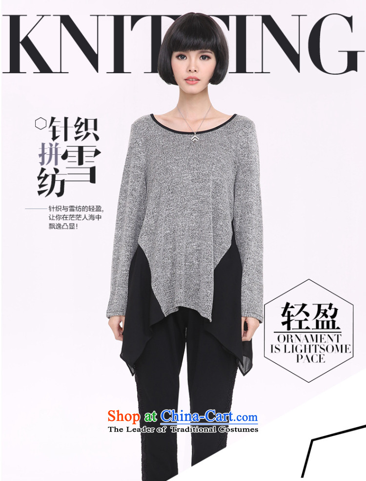 Overgrown Tomb economy honey population by 2015 Spring new products to increase women's code in mm long, thick Korean stitching long-sleeved T-shirt 1319 gray XL Photo, prices, brand platters! The elections are supplied in the national character of distribution, so action, buy now enjoy more preferential! As soon as possible.