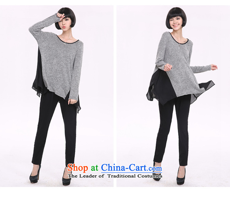 Overgrown Tomb economy honey population by 2015 Spring new products to increase women's code in mm long, thick Korean stitching long-sleeved T-shirt 1319 gray XL Photo, prices, brand platters! The elections are supplied in the national character of distribution, so action, buy now enjoy more preferential! As soon as possible.