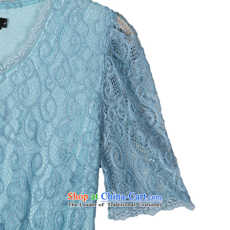 Gilland up Code women's dresses long skirt for summer 2015 mm thick summer summer new chiffon lace Sau San short-sleeved blue XXXL, 2067 Jiran Tune , , , shopping on the Internet