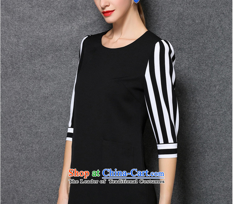(Replace Ting zhuangting Health 2015 Autumn fall inside the new Korean version of 7 round-neck collar Cuff Color Plane Collision stitching streaks dresses 1665 color picture pictures, prices, 4XL brand platters! The elections are supplied in the national character of distribution, so action, buy now enjoy more preferential! As soon as possible.