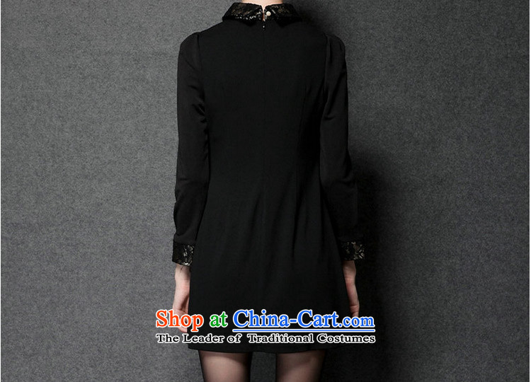 (Replace Ting zhuangting as soon as possible new) Autumn 2015, Europe and the high end of the larger women's retro small lapel Sau San dresses 1541 Black XL Photo, prices, brand platters! The elections are supplied in the national character of distribution, so action, buy now enjoy more preferential! As soon as possible.