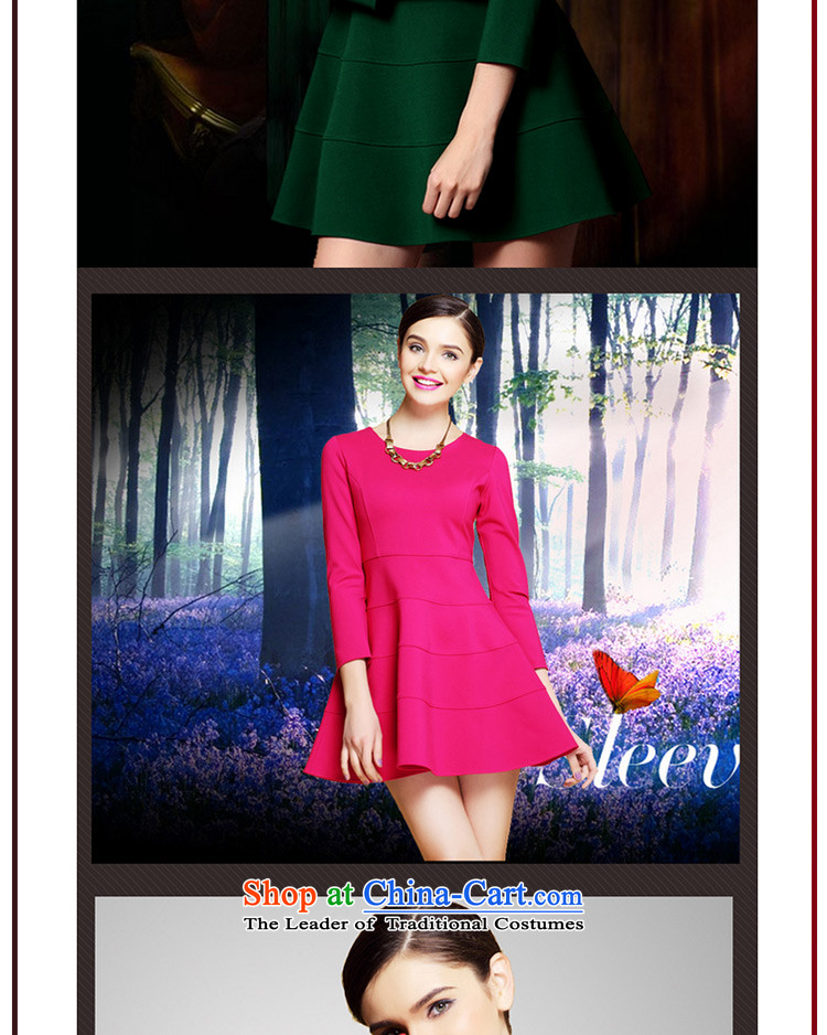 (Replace Ting zhuangting health high-end load autumn 2015 ultra large new women's seven forming the cuff dresses 1299 Red XL Photo, prices, brand platters! The elections are supplied in the national character of distribution, so action, buy now enjoy more preferential! As soon as possible.