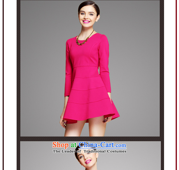 (Replace Ting zhuangting health high-end load autumn 2015 ultra large new women's seven forming the cuff dresses 1299 Red XL Photo, prices, brand platters! The elections are supplied in the national character of distribution, so action, buy now enjoy more preferential! As soon as possible.