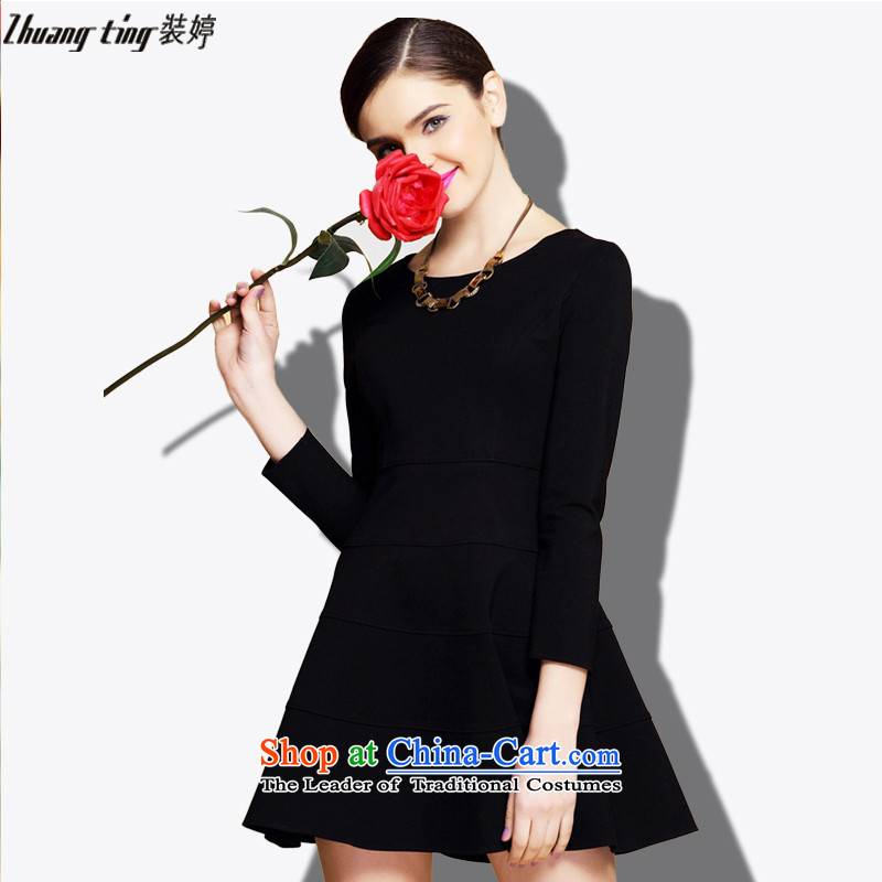 (Replace Ting zhuangting health high-end load autumn 2015 ultra large new women's seven forming the cuff dresses 1299 XL, replacing Ting (RED) has been pressed zhuangting shopping on the Internet