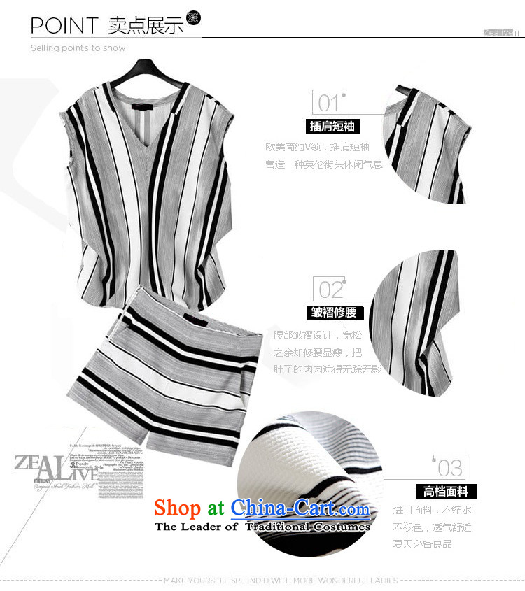 Mr Hui 2015 new products for larger female European and American summer loose Striped Tee shorts kit female thick sister leisure video thin T-shirt shorts 572 map color 4XL recommendations 160-180 catty picture, prices, brand platters! The elections are supplied in the national character of distribution, so action, buy now enjoy more preferential! As soon as possible.