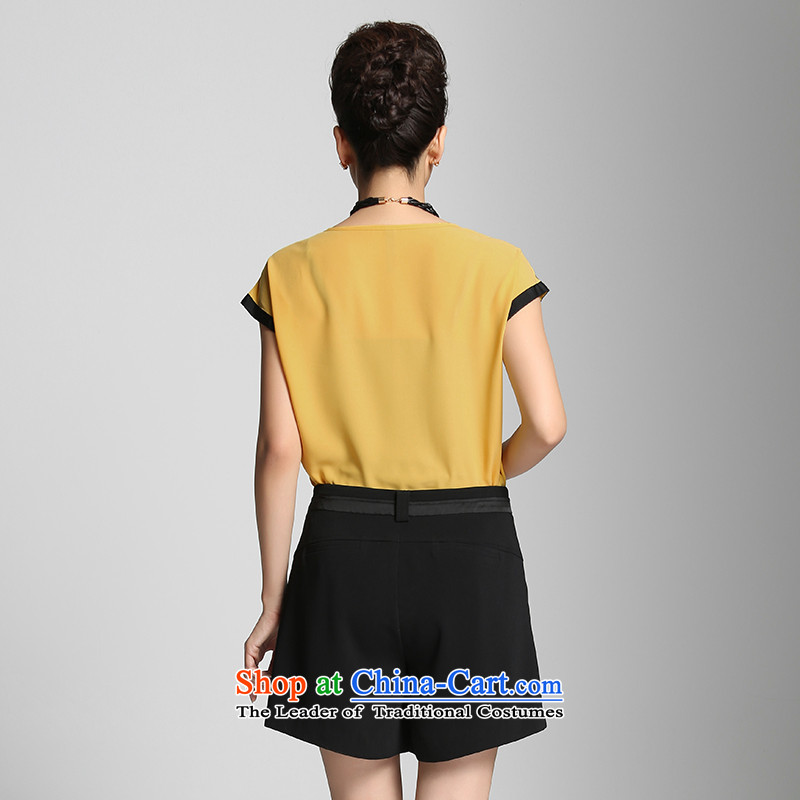 The former Yugoslavia Migdal Code women 2015 Summer new stylish mm thick zipper knocked 952362315 short-sleeved T-shirt color yellow 3XL, Yugoslavia Mak , , , shopping on the Internet