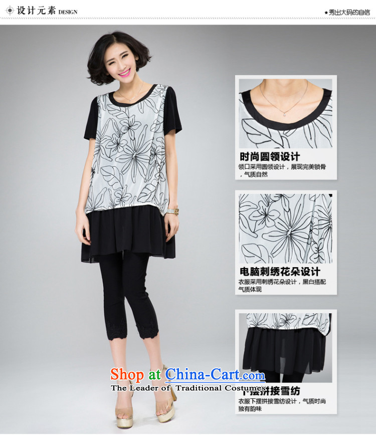The Eternal Soo-thick mm larger women's dresses 2015 Spring/Summer new people of the video thin thick western chiffon flowers computer embroidery leave two T-shirts dress with black XL Photo, prices, brand platters! The elections are supplied in the national character of distribution, so action, buy now enjoy more preferential! As soon as possible.