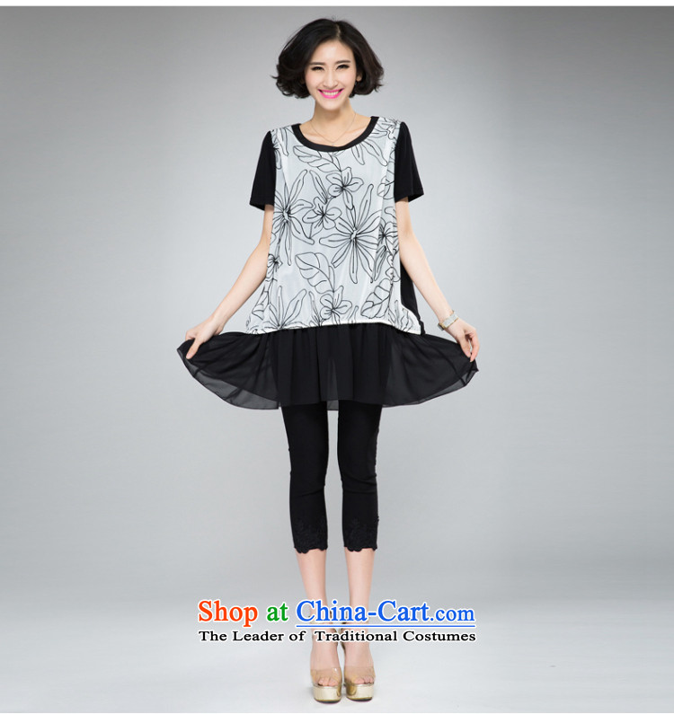 The Eternal Soo-thick mm larger women's dresses 2015 Spring/Summer new people of the video thin thick western chiffon flowers computer embroidery leave two T-shirts dress with black XL Photo, prices, brand platters! The elections are supplied in the national character of distribution, so action, buy now enjoy more preferential! As soon as possible.