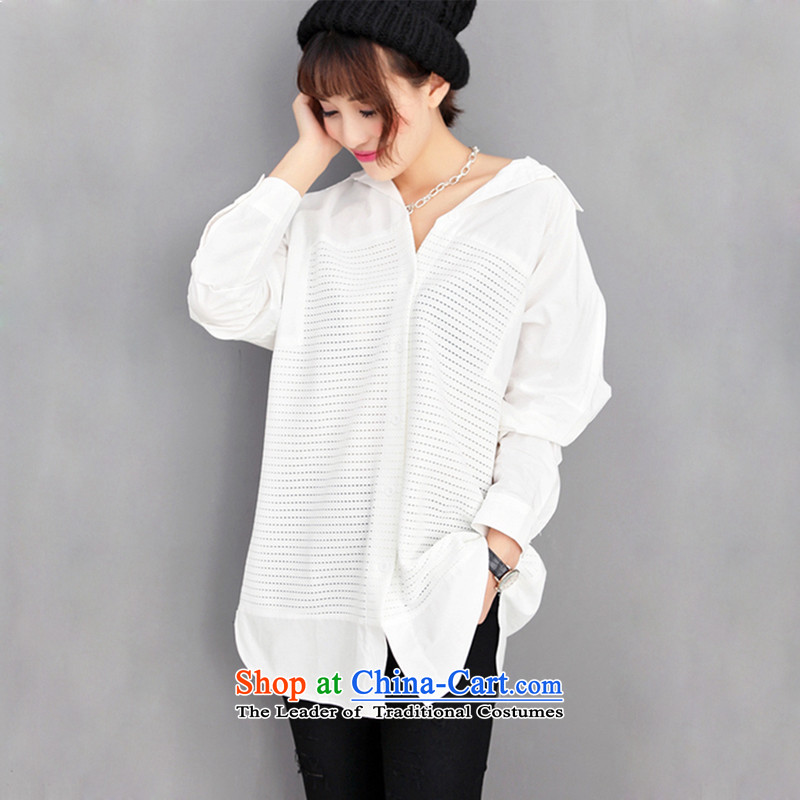 Maximum number of ladies spring 2015 the new Korean version of fat mm white short-sleeves T-shirt loose video appeared to intensify the skirt female white jade Yi Shu.... 4XL, shopping on the Internet
