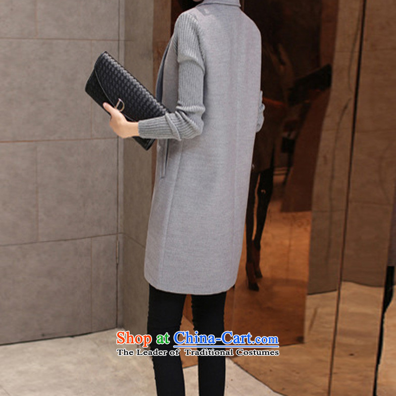 Replace the Spring and Autumn period the new Fat MM to increase women's code Korean Sau San a wool coat in the leisure long jacket C2104/ GRAY 3XL around 922.747 150 - 160131, purple long declared shopping on the Internet has been pressed.