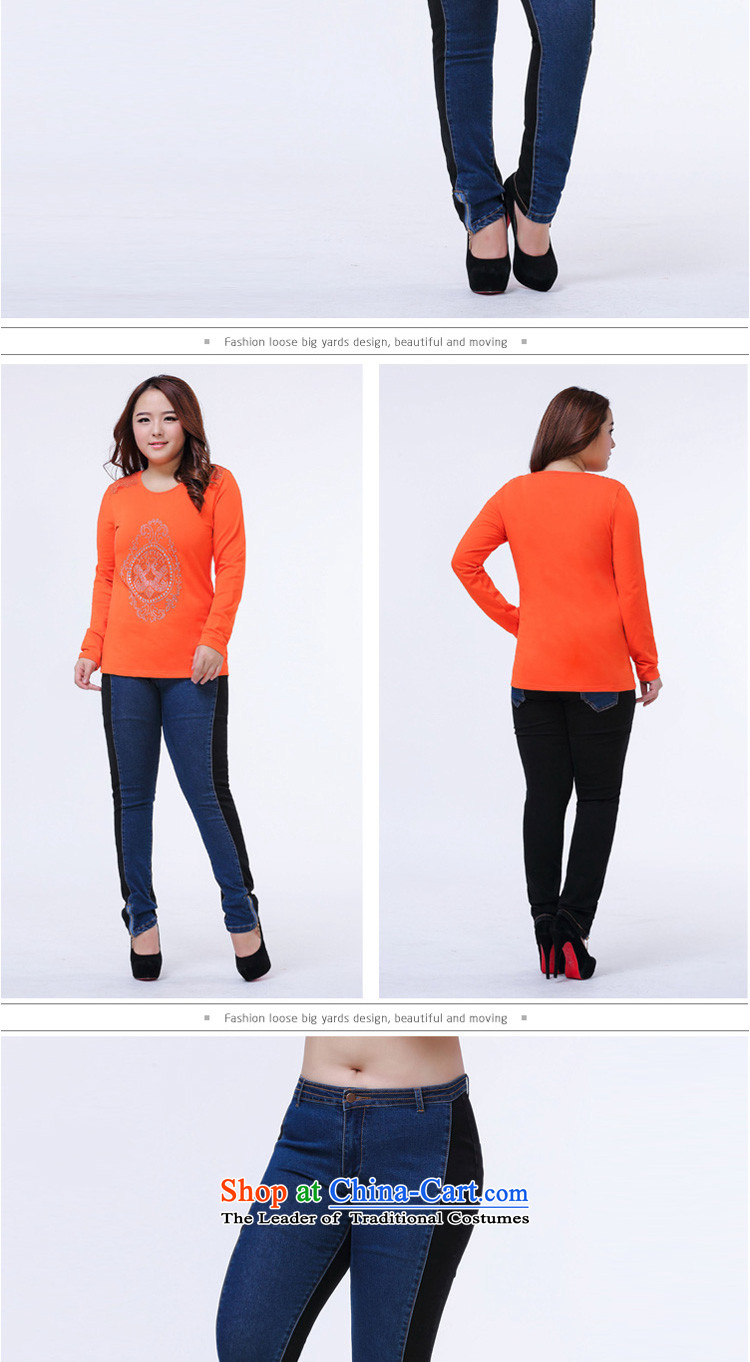 In accordance with the new 2015 perfect thick sister plus hypertrophy code stitching jeans video thin Sau San zip castor pencil trousers female Y2064 BLUE XL Photo, prices, brand platters! The elections are supplied in the national character of distribution, so action, buy now enjoy more preferential! As soon as possible.