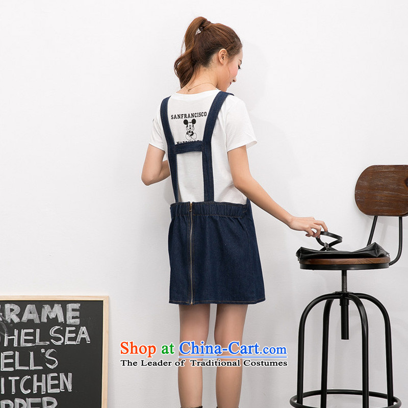In accordance with the perfect spring and summer 2015 new Korean loose video thin thick MM larger cowboy strap skirt cowboy slips female Y2071 blue XXL, according to perfect (yibofei) , , , shopping on the Internet