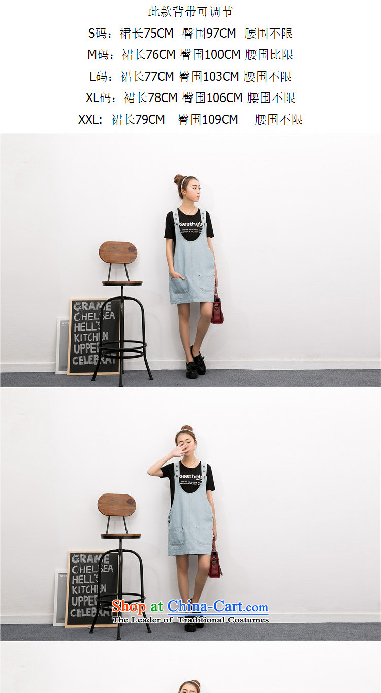 In accordance with the perfect summer 2015 new thick MM loose lovely cowboy strap skirt Double Pocketed pregnant women skirt vest Y2072 light blue XXL picture, prices, brand platters! The elections are supplied in the national character of distribution, so action, buy now enjoy more preferential! As soon as possible.