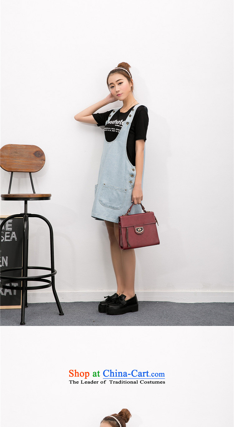 In accordance with the perfect summer 2015 new thick MM loose lovely cowboy strap skirt Double Pocketed pregnant women skirt vest Y2072 light blue XXL picture, prices, brand platters! The elections are supplied in the national character of distribution, so action, buy now enjoy more preferential! As soon as possible.