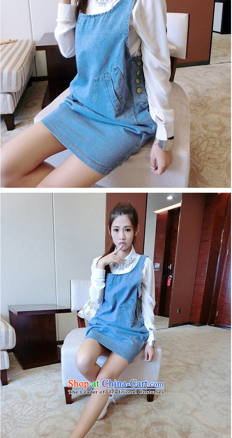 In accordance with the perfect spring and summer 2015 new thick mm loose larger cowboy strap skirt video thin dresses slips skirt Y2073 pregnant women light blue L picture, prices, brand platters! The elections are supplied in the national character of distribution, so action, buy now enjoy more preferential! As soon as possible.