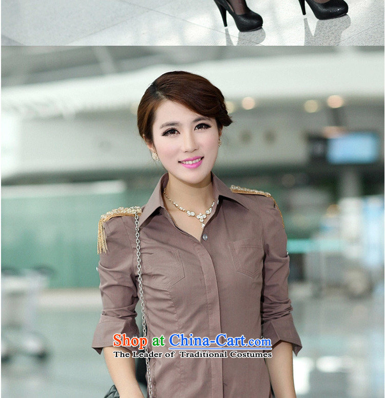The lymalon lehmann thick, Hin thin autumn 2015 mm thick Korean Pack Plus fertilizer greatly code women lapel long-sleeved shirt shirt 688 card its XXXL picture, prices, brand platters! The elections are supplied in the national character of distribution, so action, buy now enjoy more preferential! As soon as possible.
