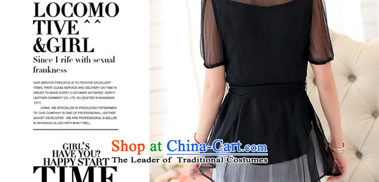 The lymalon lehmann thick, Hin thin 2015 Summer new Korean version of large numbers of ladies thick mm to increase short-sleeved T-shirt chiffon 1461 Black XXXL picture, prices, brand platters! The elections are supplied in the national character of distribution, so action, buy now enjoy more preferential! As soon as possible.