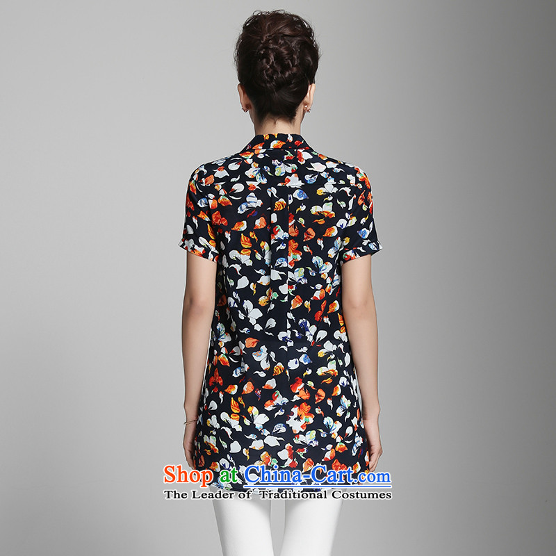 The former Yugoslavia Migdal Code women 2015 Summer new stylish mm thick color plane short-sleeved shirt with floral 952015230 suit in the former Yugoslavia Mak.... 4XL, shopping on the Internet