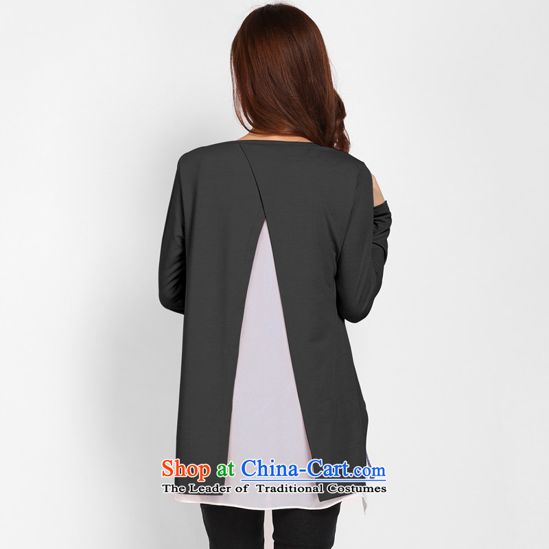 The latte macchiato, Shani to increase women's code thick mm spring 2015 the new Korean version thin really 2 piece thin small jacket shawl thick sister cardigan 6102 Black 5XL, shani flower sogni (D'oro) , , , shopping on the Internet